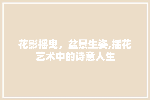 花影摇曳，盆景生姿,插花艺术中的诗意人生