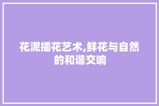 花泥插花艺术,鲜花与自然的和谐交响
