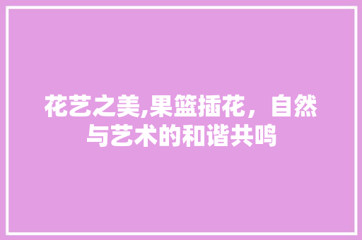 花艺之美,果篮插花，自然与艺术的和谐共鸣