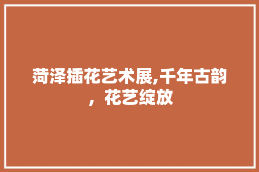 菏泽插花艺术展,千年古韵，花艺绽放
