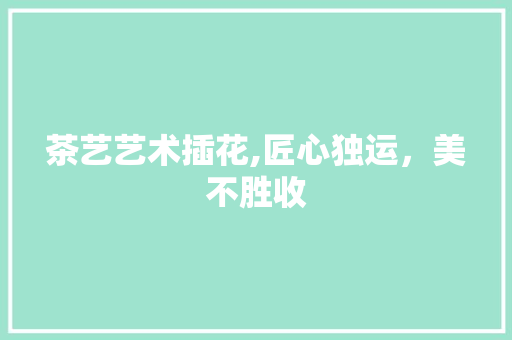 茶艺艺术插花,匠心独运，美不胜收