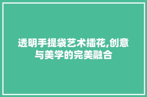 透明手提袋艺术插花,创意与美学的完美融合