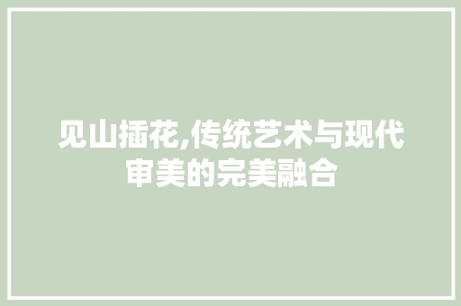 见山插花,传统艺术与现代审美的完美融合