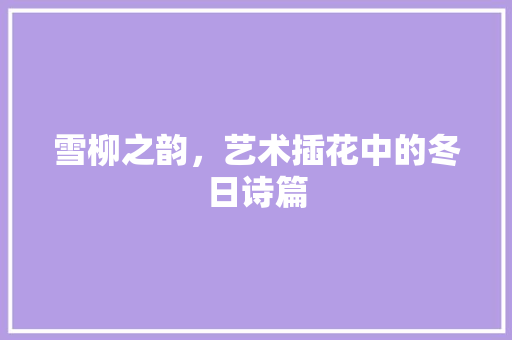 雪柳之韵，艺术插花中的冬日诗篇