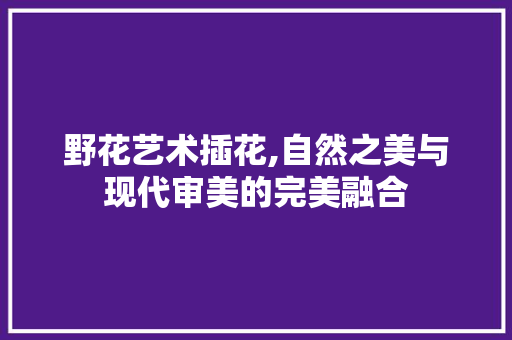 野花艺术插花,自然之美与现代审美的完美融合