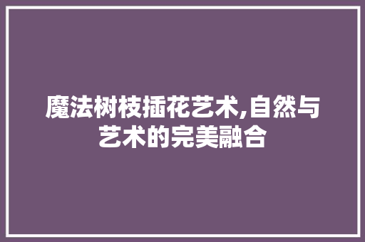 魔法树枝插花艺术,自然与艺术的完美融合