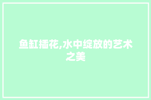 鱼缸插花,水中绽放的艺术之美