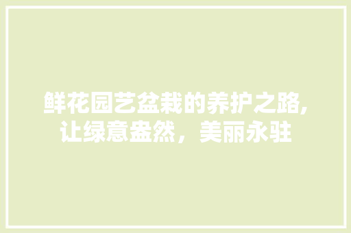 鲜花园艺盆栽的养护之路,让绿意盎然，美丽永驻
