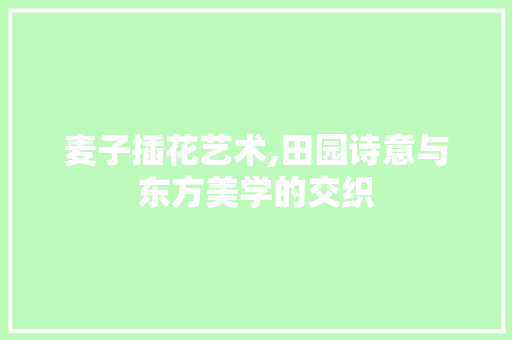 麦子插花艺术,田园诗意与东方美学的交织