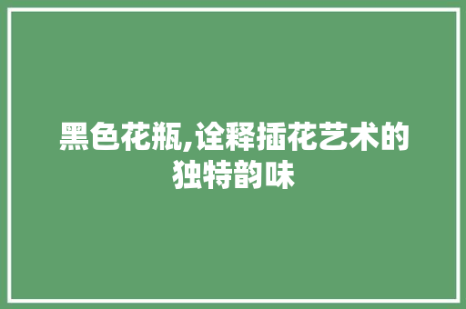 黑色花瓶,诠释插花艺术的独特韵味