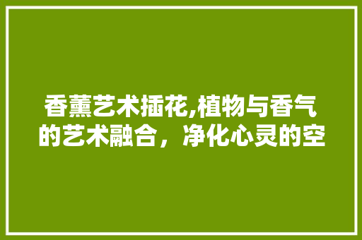 香薰艺术插花,植物与香气的艺术融合，净化心灵的空间魔法