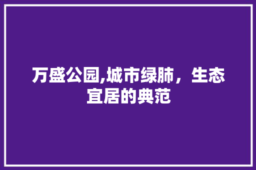 万盛公园,城市绿肺，生态宜居的典范