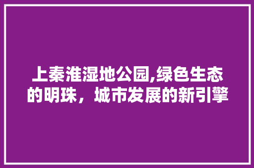 上秦淮湿地公园,绿色生态的明珠，城市发展的新引擎