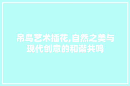 吊鸟艺术插花,自然之美与现代创意的和谐共鸣