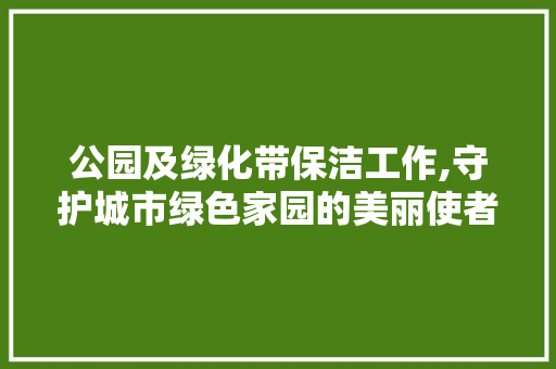 公园及绿化带保洁工作,守护城市绿色家园的美丽使者