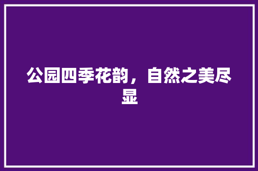 公园四季花韵，自然之美尽显