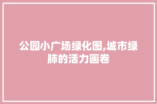 公园小广场绿化图,城市绿肺的活力画卷