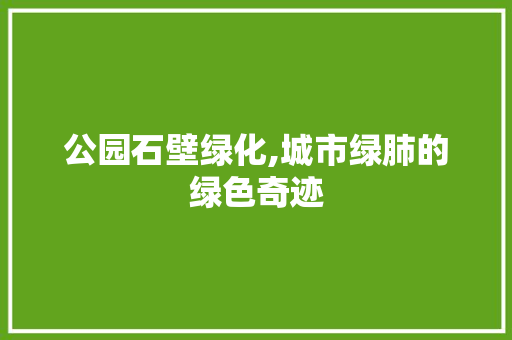 公园石壁绿化,城市绿肺的绿色奇迹
