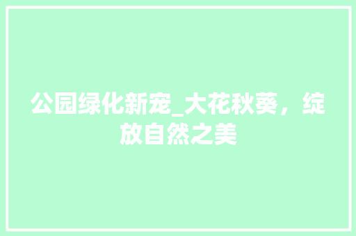 公园绿化新宠_大花秋葵，绽放自然之美