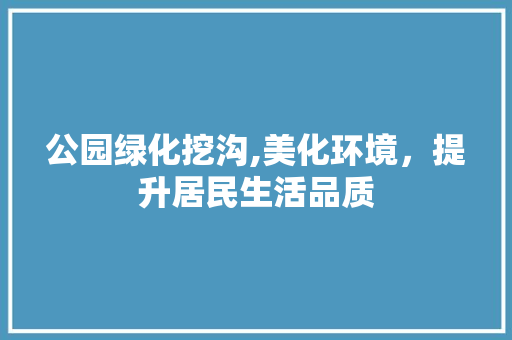公园绿化挖沟,美化环境，提升居民生活品质