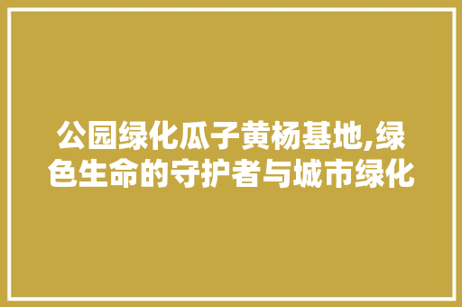 公园绿化瓜子黄杨基地,绿色生命的守护者与城市绿化的瑰宝 整形技巧