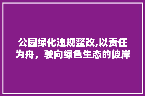 公园绿化违规整改,以责任为舟，驶向绿色生态的彼岸