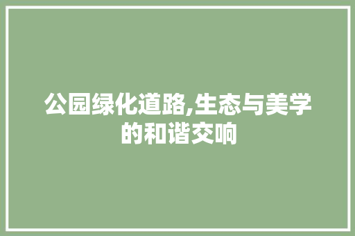 公园绿化道路,生态与美学的和谐交响