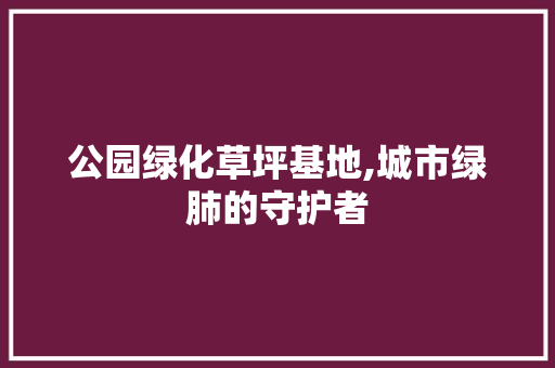 公园绿化草坪基地,城市绿肺的守护者