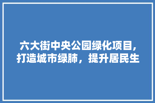 六大街中央公园绿化项目,打造城市绿肺，提升居民生活品质