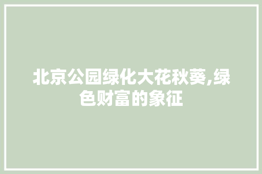 北京公园绿化大花秋葵,绿色财富的象征