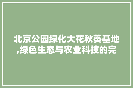 北京公园绿化大花秋葵基地,绿色生态与农业科技的完美融合