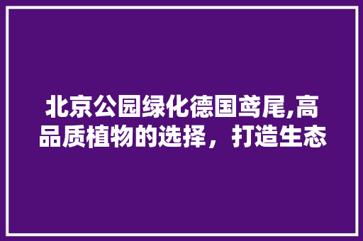 北京公园绿化德国鸢尾,高品质植物的选择，打造生态美景