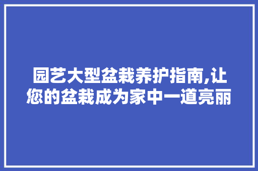 园艺大型盆栽养护指南,让您的盆栽成为家中一道亮丽风景线