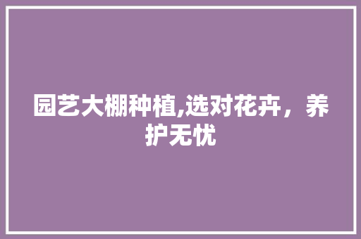 园艺大棚种植,选对花卉，养护无忧