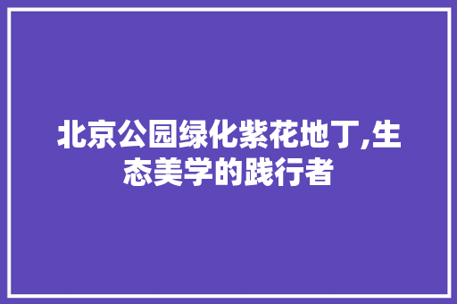 北京公园绿化紫花地丁,生态美学的践行者