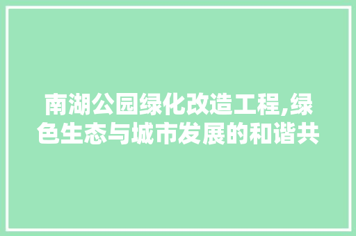 南湖公园绿化改造工程,绿色生态与城市发展的和谐共鸣