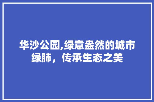 华沙公园,绿意盎然的城市绿肺，传承生态之美