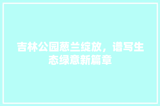 吉林公园葱兰绽放，谱写生态绿意新篇章