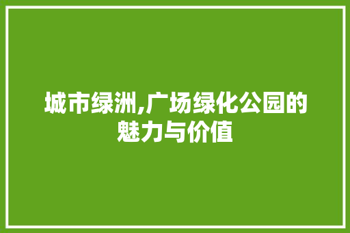 城市绿洲,广场绿化公园的魅力与价值