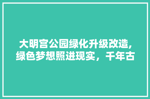 大明宫公园绿化升级改造,绿色梦想照进现实，千年古都焕新颜
