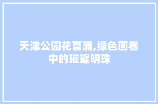 天津公园花菖蒲,绿色画卷中的璀璨明珠 品种特性