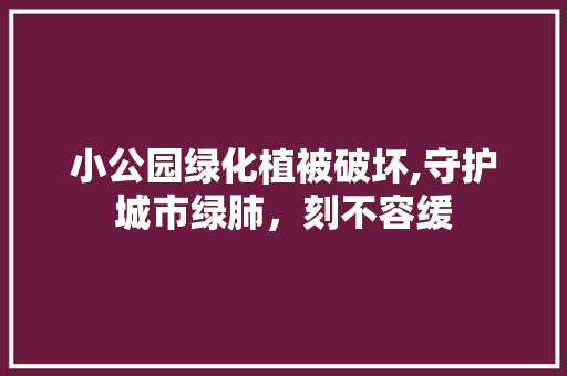 小公园绿化植被破坏,守护城市绿肺，刻不容缓
