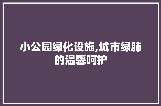 小公园绿化设施,城市绿肺的温馨呵护