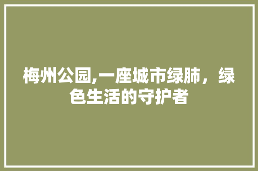 梅州公园,一座城市绿肺，绿色生活的守护者
