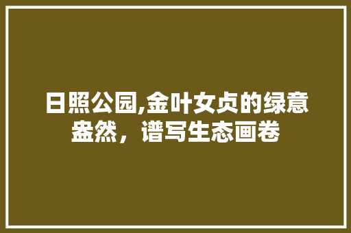 日照公园,金叶女贞的绿意盎然，谱写生态画卷
