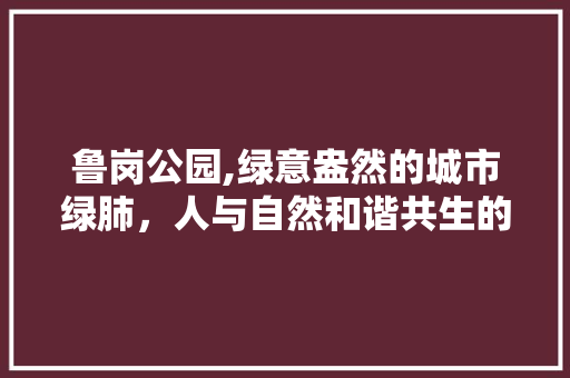 鲁岗公园,绿意盎然的城市绿肺，人与自然和谐共生的典范