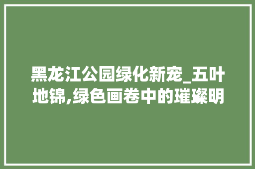 黑龙江公园绿化新宠_五叶地锦,绿色画卷中的璀璨明珠