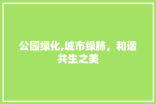 公园绿化,城市绿肺，和谐共生之美