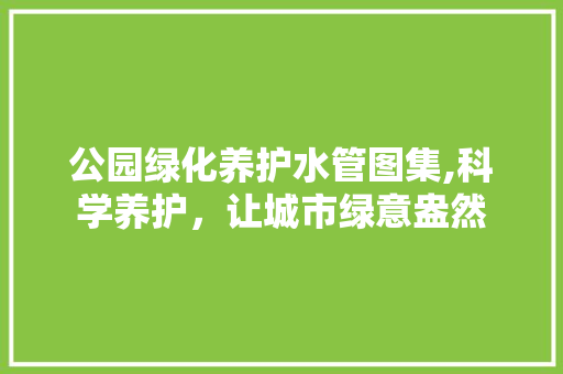 公园绿化养护水管图集,科学养护，让城市绿意盎然