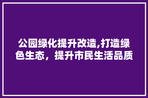 公园绿化提升改造,打造绿色生态，提升市民生活品质